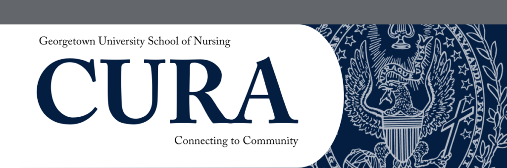 Georgetown University School of Nursing CURA Connecting to Community newsletter header graphic