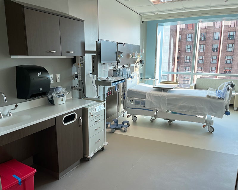 View of a patient room at the new pavilion