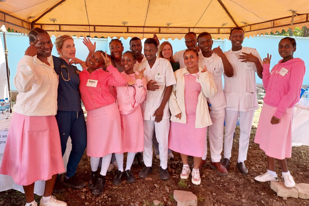 A group of nursing students shares a fun moment