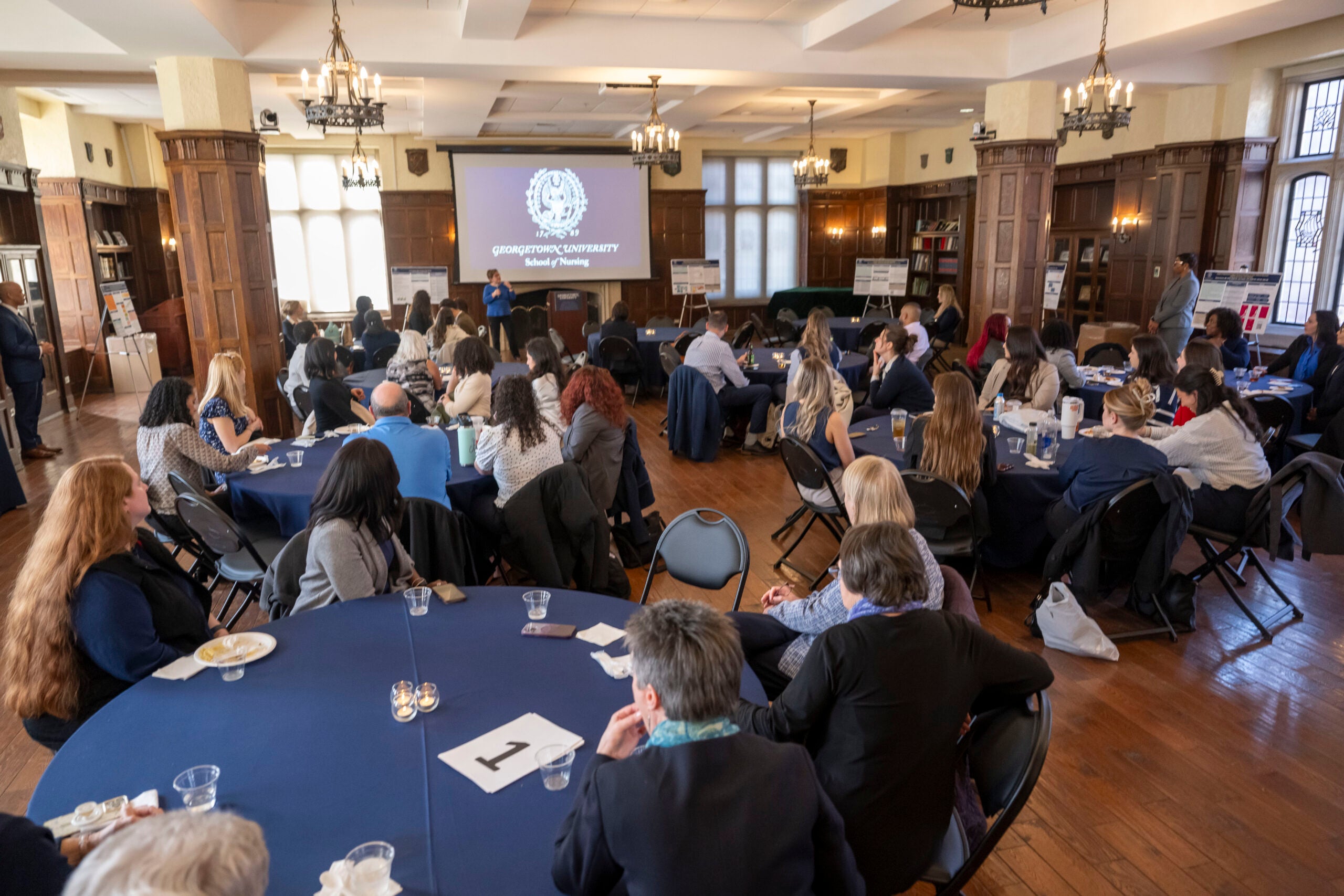 More than two dozen DNP students presented their scholarly work at an event in Copley Hall in March.