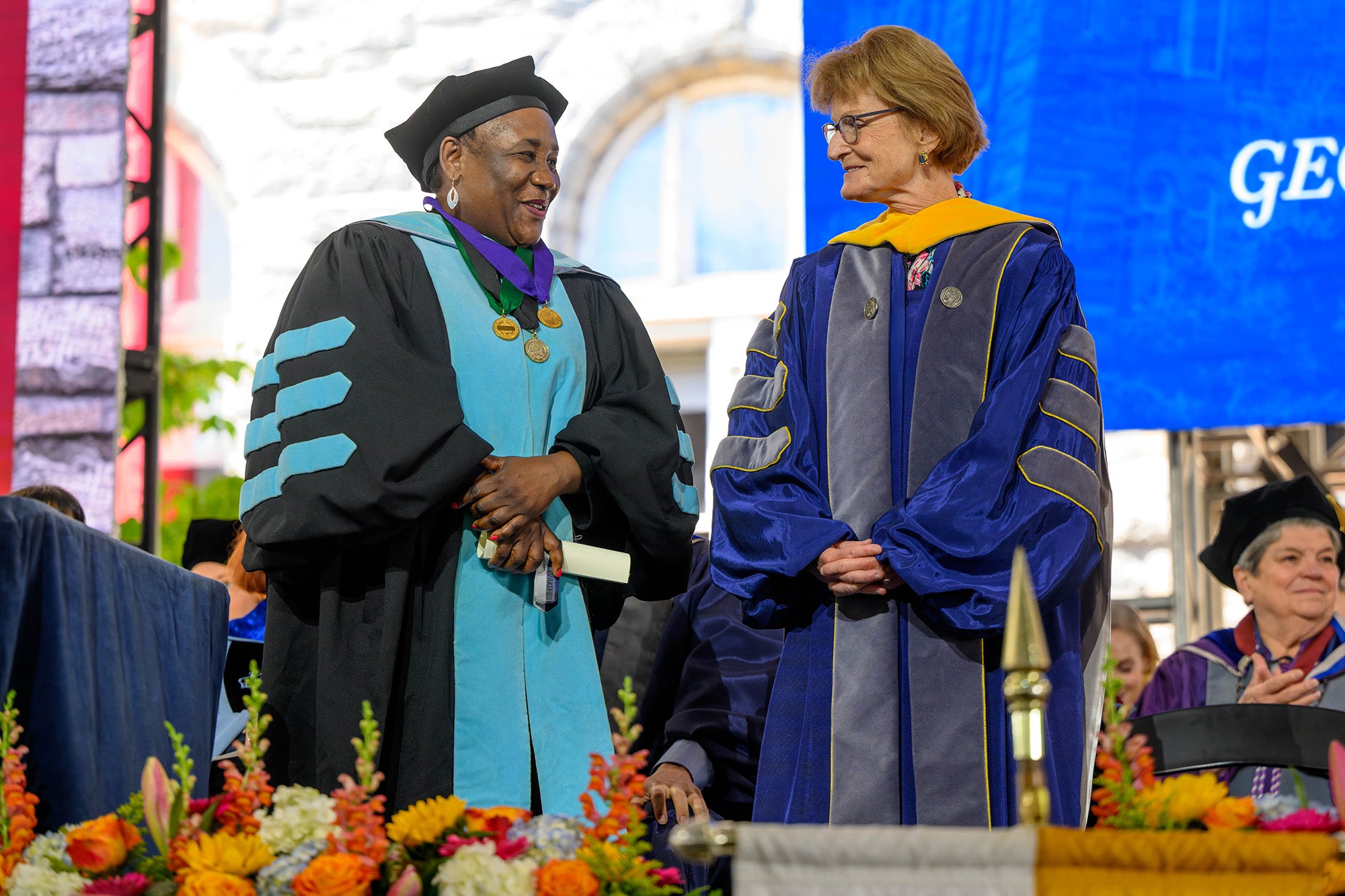 Dean Waite and Mary Wakefield share a smile